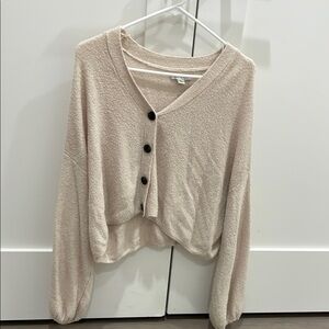 Cream Button-Up Sweater